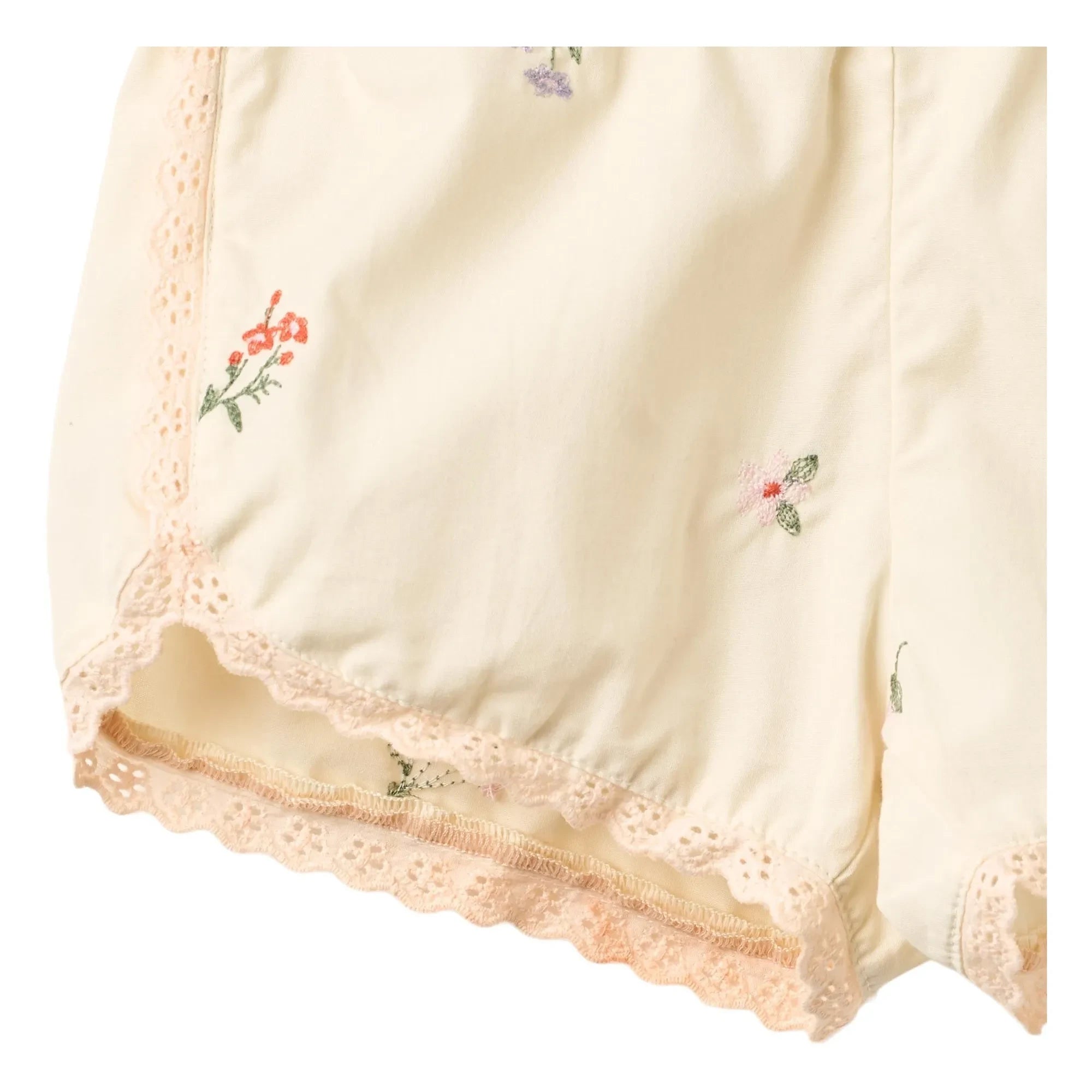 Wheat - Spitzenbesetzte Shorts Bio-Baumwolle Blumen | Elfenbein