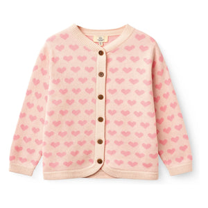 Copenhagen Colors - Organic Cotton Heart Cardigan | Pink