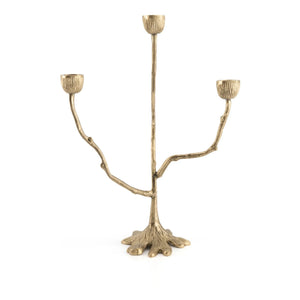 Doing Goods - Misty Recycled Brass Dreifacher Kerzenständer | Gold