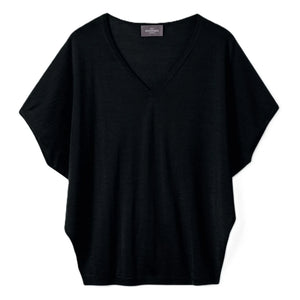 Bompard - Ultra Thin V-Neck Cashmere & Silk Sweater | Black
