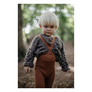 Silly Silas - Organic Cotton Striped Tights | Rust Red