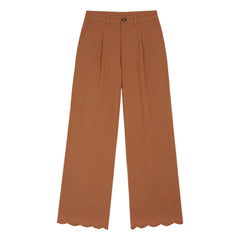 Emile et Ida - Embroidered Cotton Pants | Brown