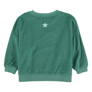Piupiuchick - Organik havlu logo sweatshirt | Yeşil