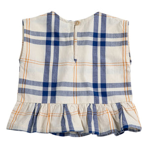 Bobo Choses - Organic cotton baby tartan top | Ecru