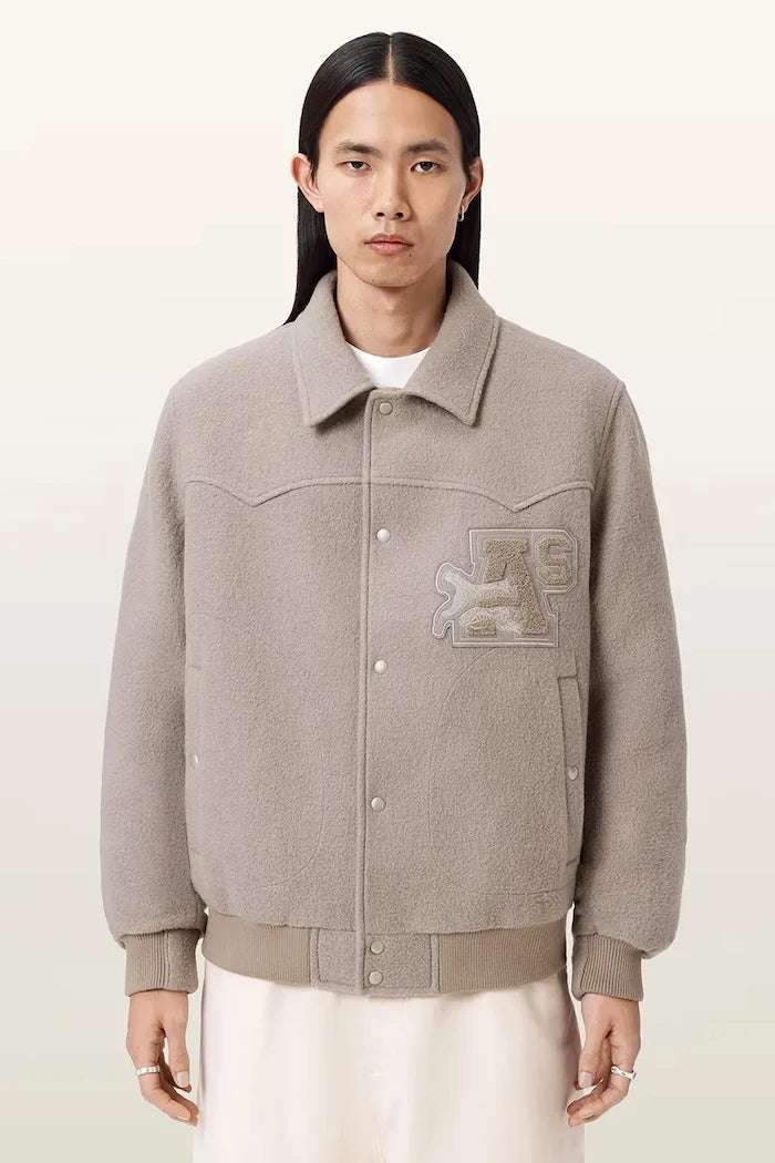 AllSaints erkek yün bomber ceket ROYCE
