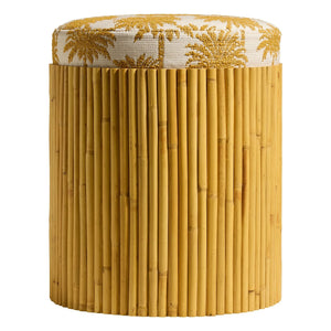 Maison Sarah Lavoine - Riviera palmiye desenli puf | Hardal