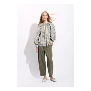 BELLEPIECE - Ernesto Baumwoll-Karobluse | Blau