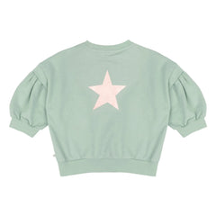 Jenest - Balon Etoile organik pamuk sweatshirt | Badem yeşili