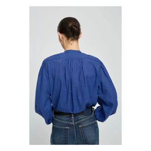 Laurence Bras - Magrita Pamuklu Gingham Bluz | Mavi