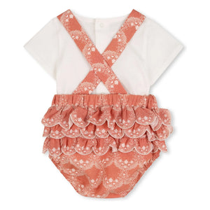 Chloé - Strampler- und T-Shirt-Set aus Bio-Baumwolle | Pfirsich