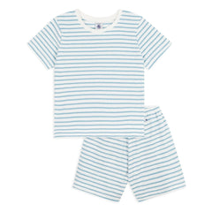 Petit Bateau - Çizgili Havlu Pijama Şortu | Mavi