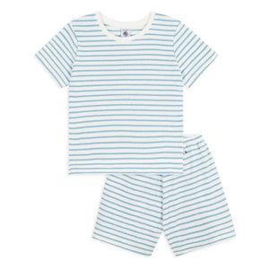 Petit Bateau - Çizgili Havlu Pijama Şortu | Mavi