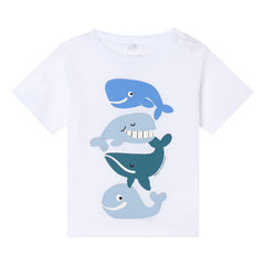 Stella McCartney Kids - Wal-T-Shirt aus Bio-Baumwolle | Weiß