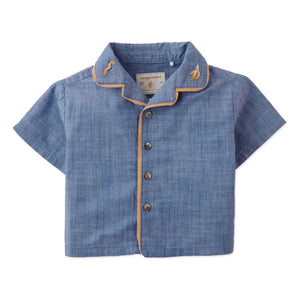 Gingersnaps - Steven İşlemeli Banana Chambray Gömlek | Mavi