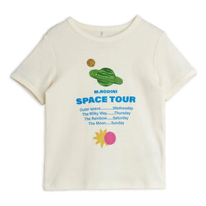 Mini Rodini – Space Tour T-Shirt aus Bio-Baumwolle | Ecru