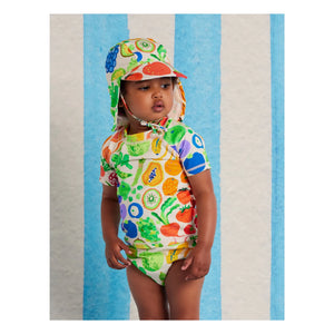 Halcyon Nights - Früchte Recyceltes Faser UV-Schutz Badeshirt | Ecru