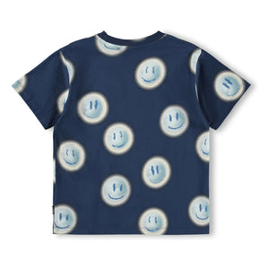 Molo - Riley Smileys T-Shirt aus Bio-Baumwolle | Marineblau