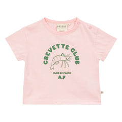 Arsène et Les Pipelettes - Shrimp Club T-Shirt aus Bio-Baumwolle | Blassrosa