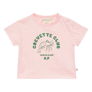 Arsène et Les Pipelettes - Shrimp Club T-Shirt aus Bio-Baumwolle | Blassrosa