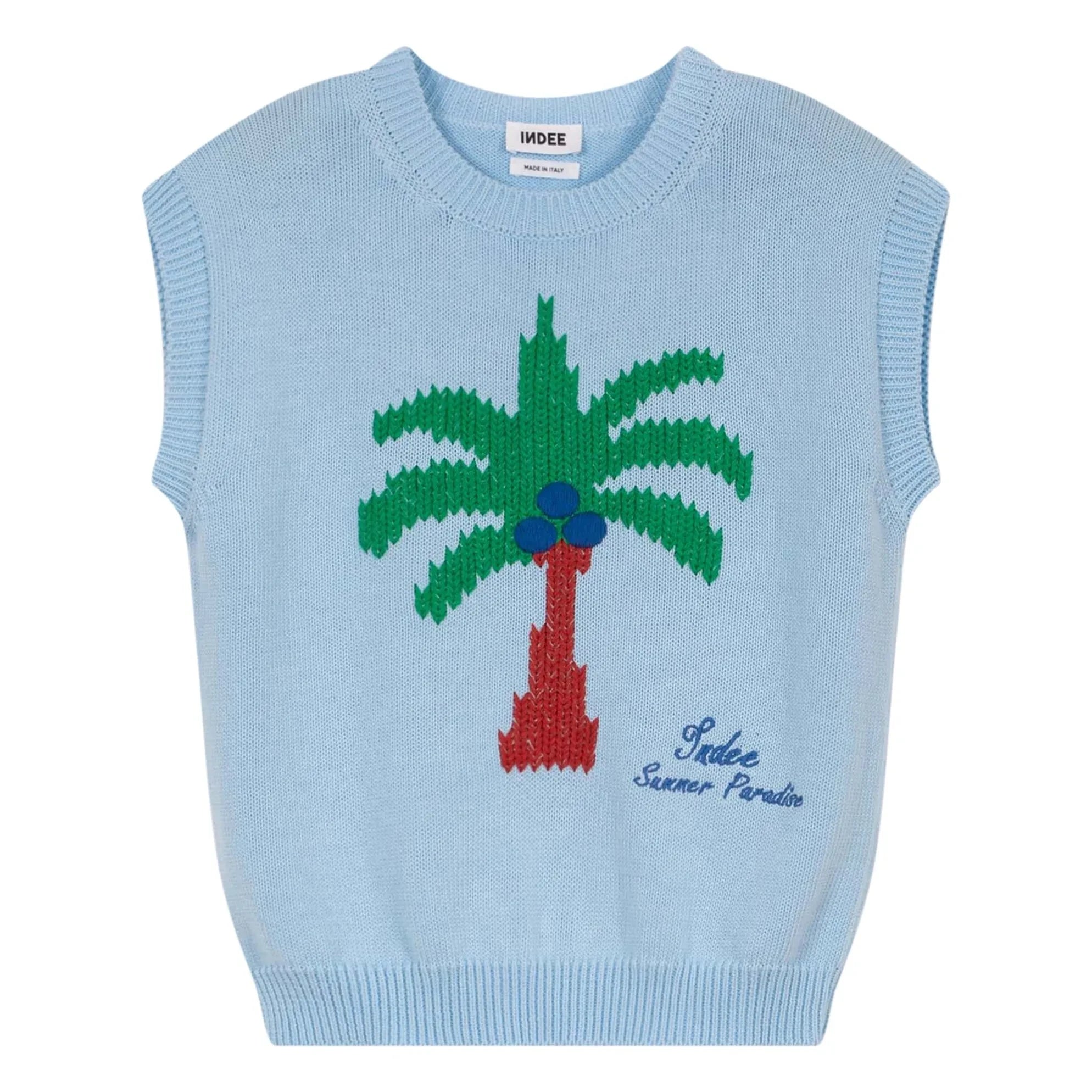 Indee - Ärmelloser Vaucluse Palm Pullover | Hellblau
