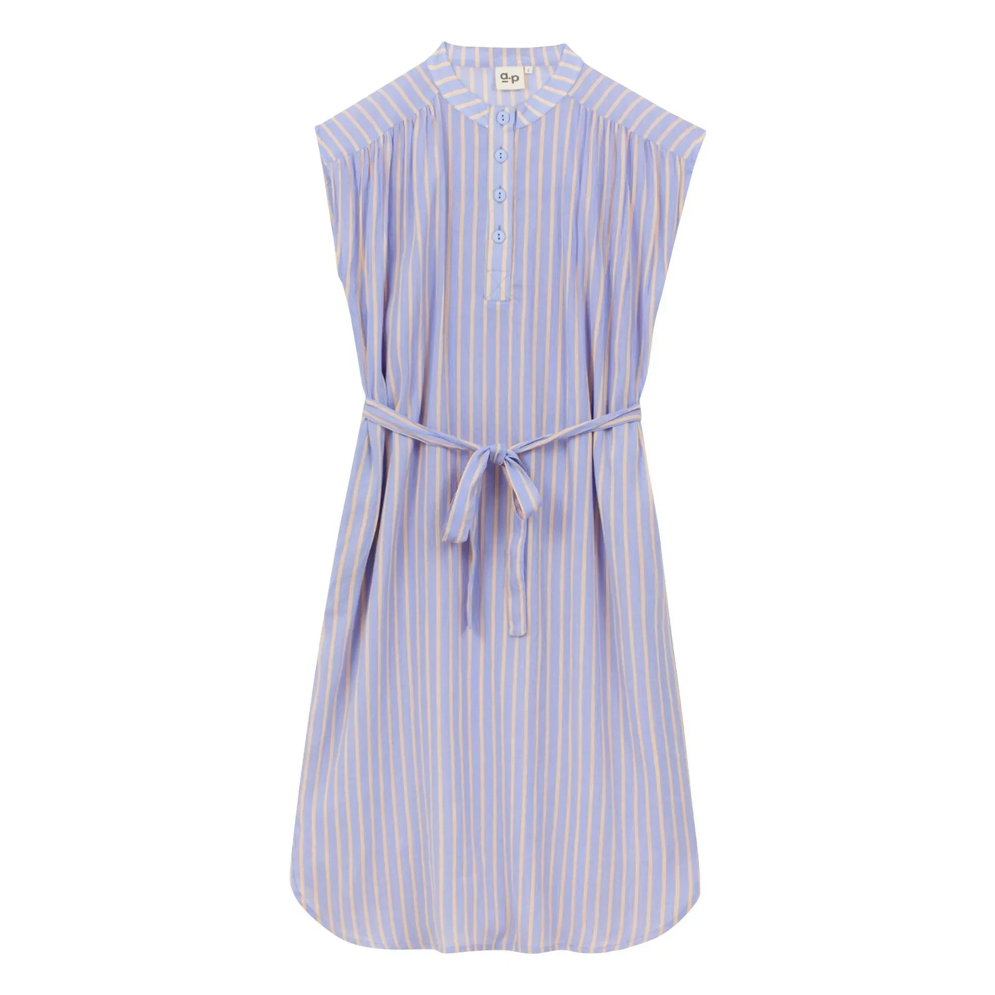 a.p - Organic Cotton Striped Dress | Lavender