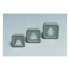 Trixie - Mr. Shark 3-Piece Snack Boxes | Gray Blue
