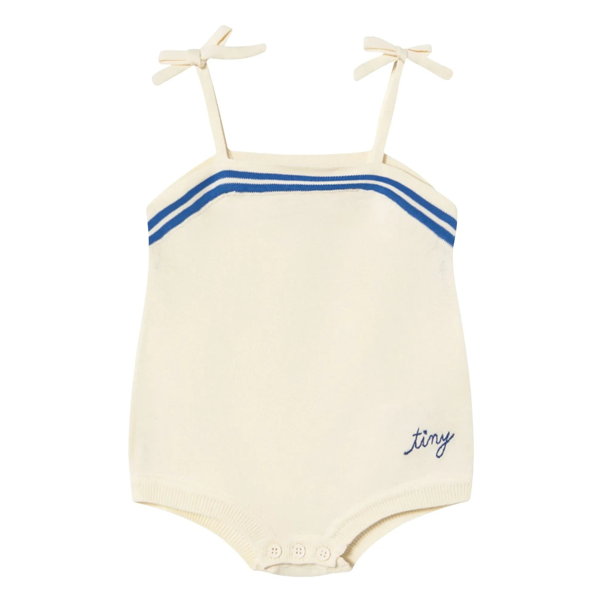 Tinycottons - Büzgülü Body Atlet | Beyaz