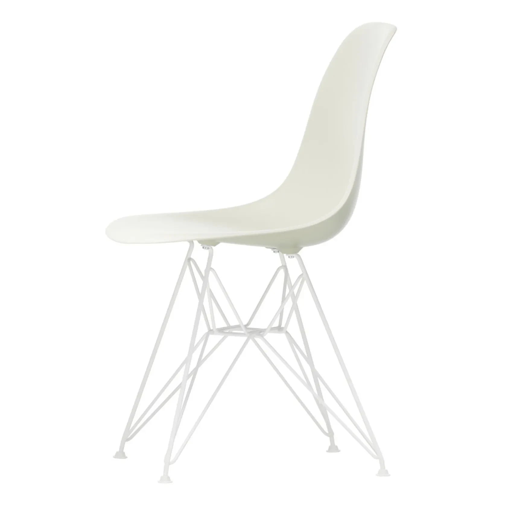 Vitra - DSR plastik sandalye - beyaz epoksi çerçeve - Charles & Ray Eames | Gri çakıl taşı