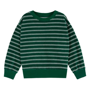 Emile et Ida - Gestreiftes Sweatshirt aus Bio-Baumwolle | Grün