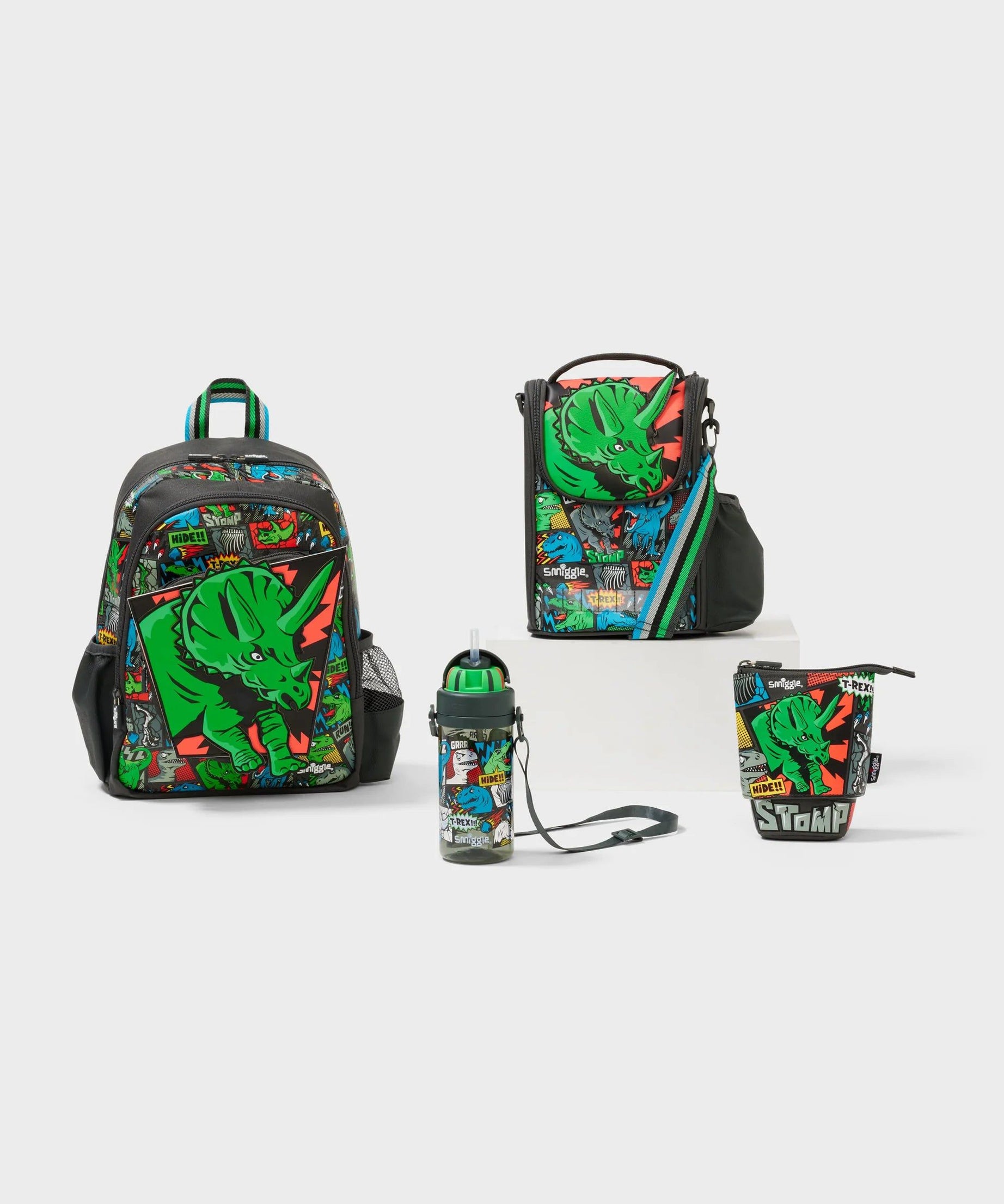 Smiggle - Happy Tales Anaokulu 4lü Çanta Seti-Dinossi