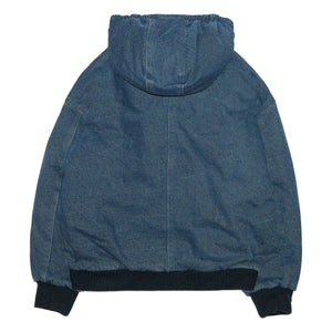 Hundred Pieces - Kapuzenjacke aus mattem Denim | Denim-Blau