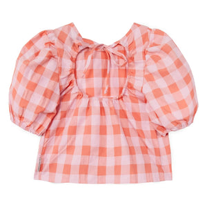 Mipounet - Mirelle Vichy Balloon Sleeve Blouse | Pink