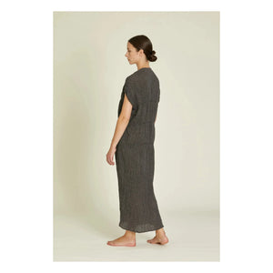 Black Crane - Gem Linen Dress | Dark Slate Gray