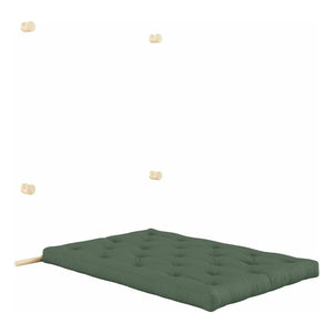 Karup Design - Kancalı tek kişilik yatak 135x200 cm | Zeytin yeşili