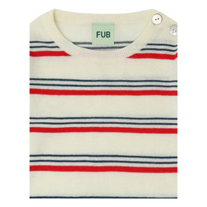 FUB - Striped Organic Cotton Long Sleeve Bodysuit | Red