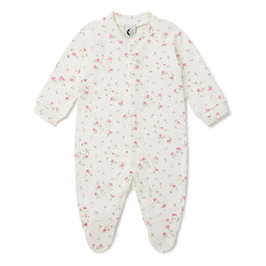 Sleepy Doe - Organik pamuklu, patikli çiçek desenli pijama | Beyaz