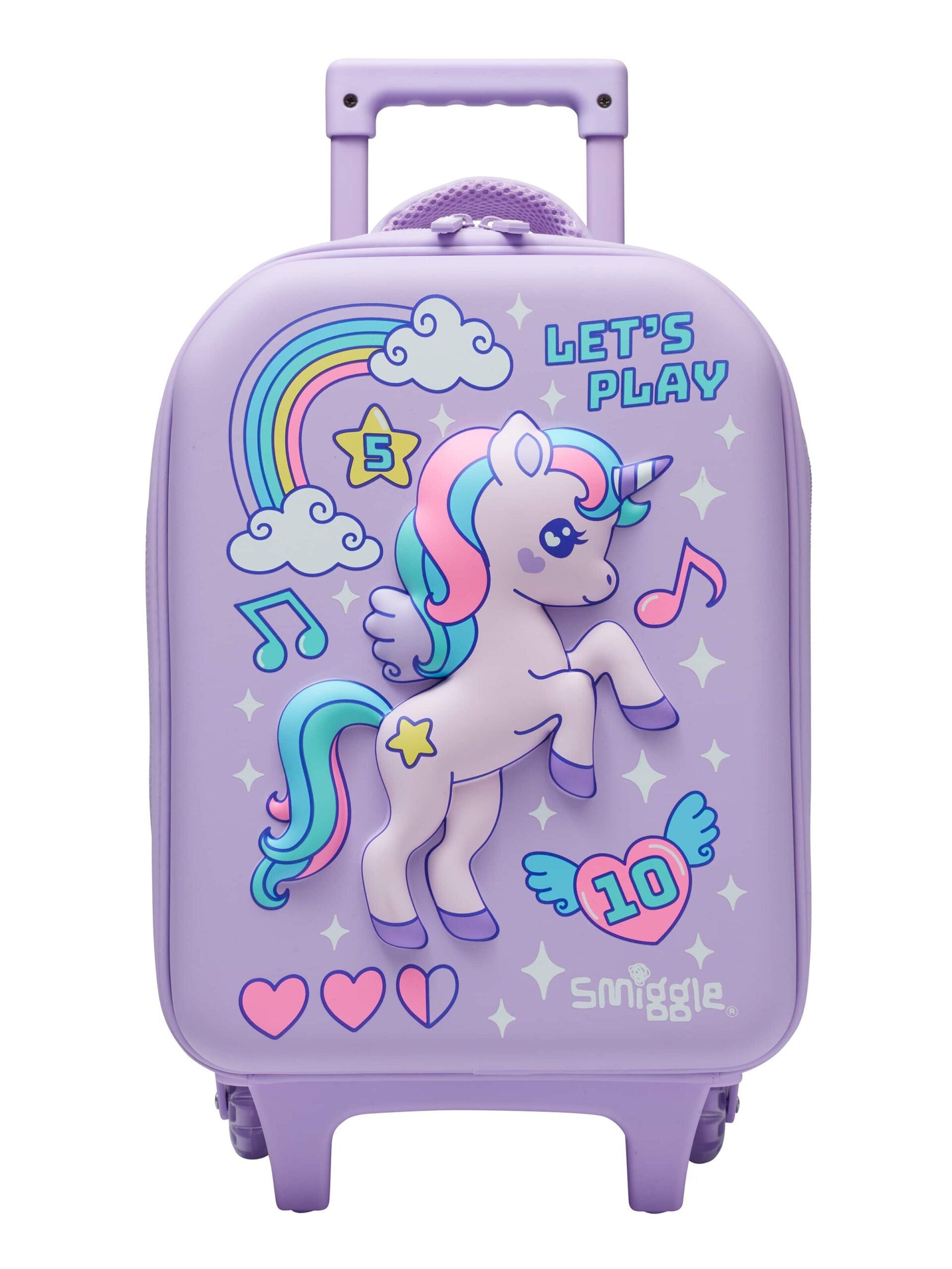 Smiggle - Tekerlekli Çekçekli Anaokulu Okul ve Seyahat Çantası-Dinossi