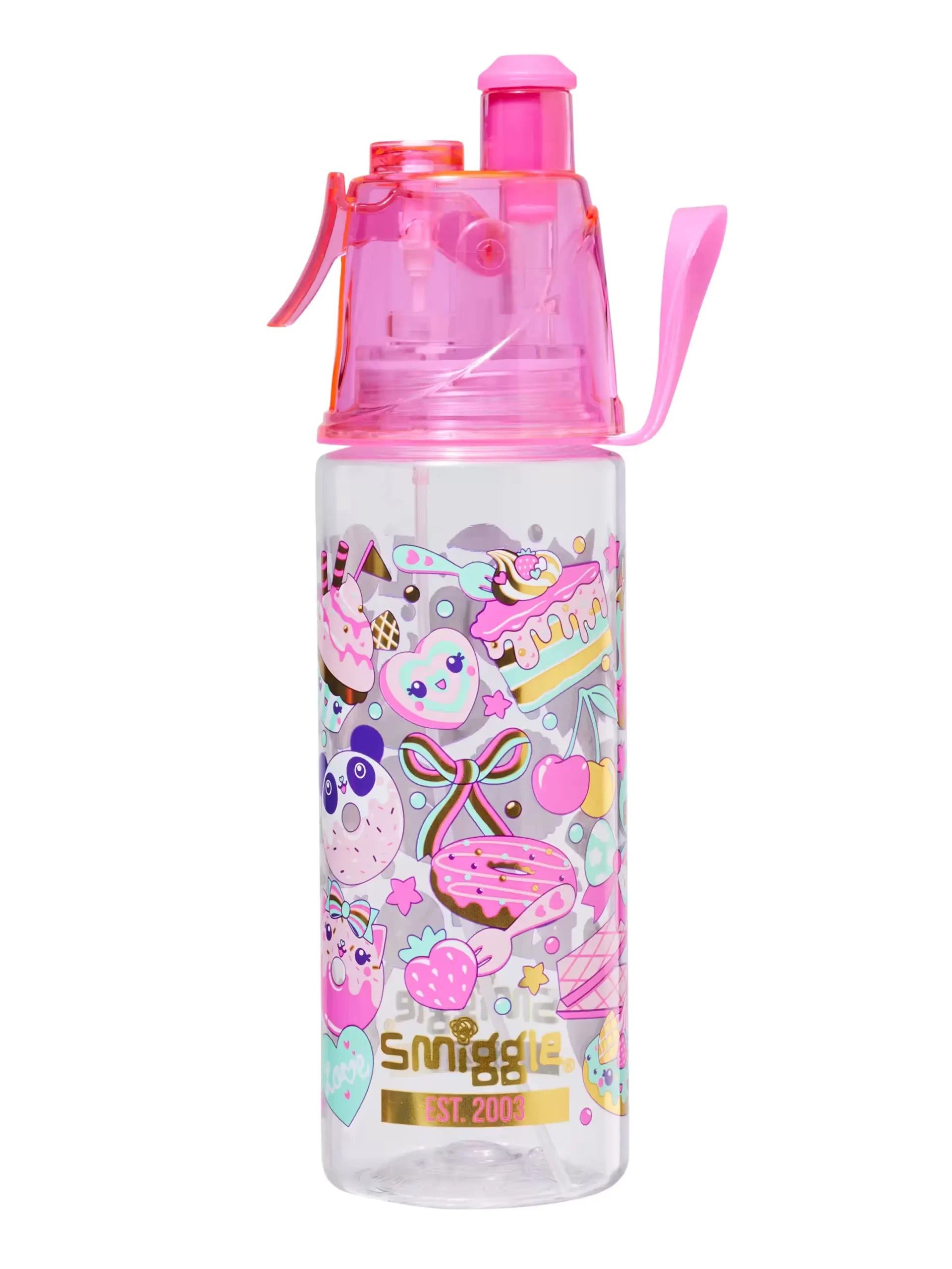 Smiggle - 20. Doğum Günü Su Püskürtmeli 560ML Otomatik Suluk-Dinossi