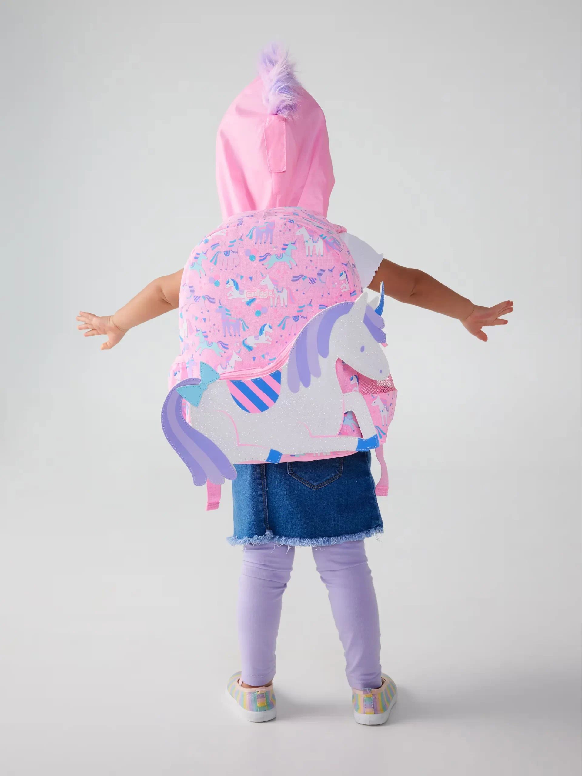 Smiggle - Glide Junior Kapşonlu Sırt Çantası-Dinossi