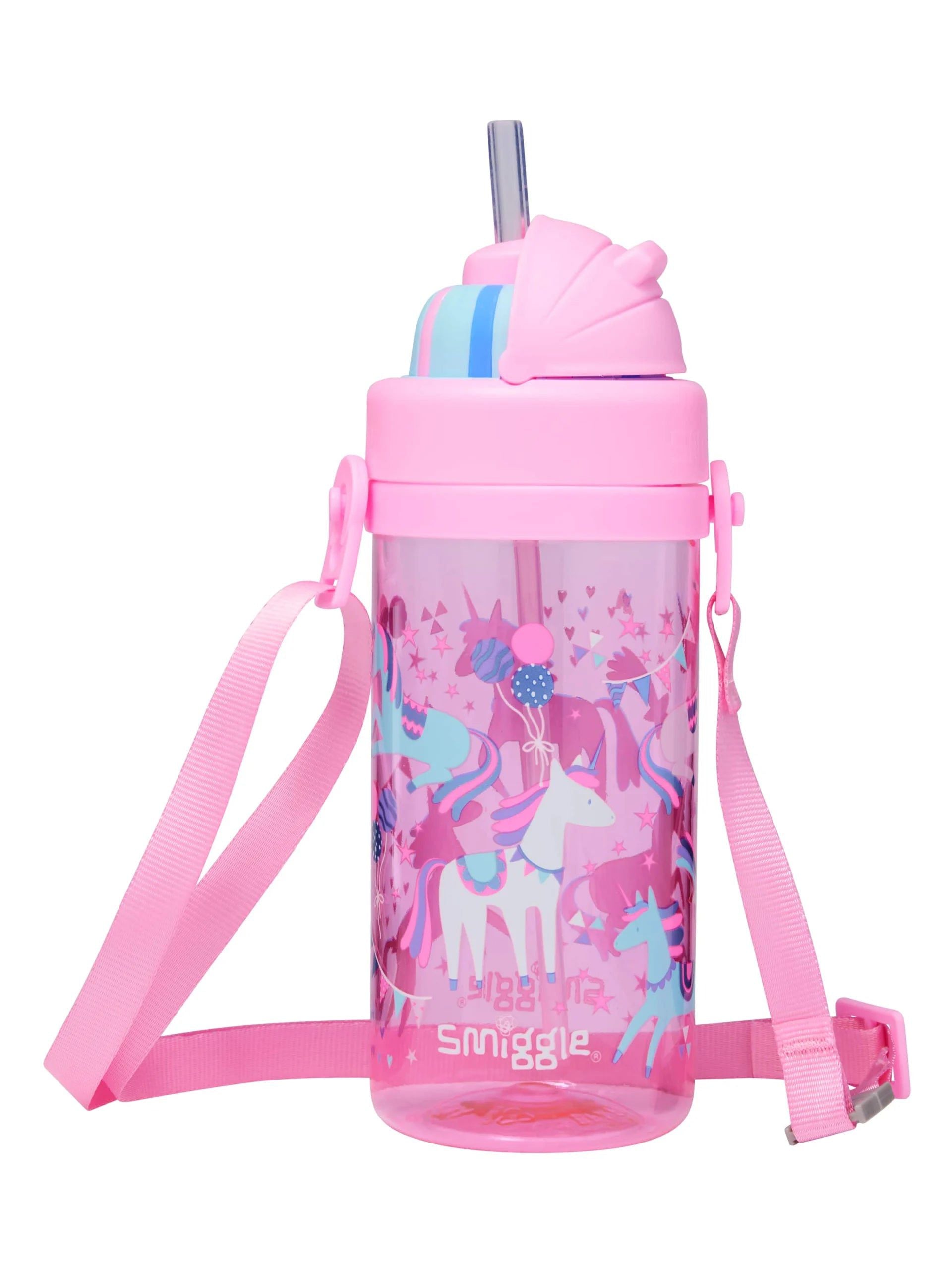 Smiggle - Glide Teeny Tiny Pipetli 440ML BPA İçermeyen Askılı Suluk-Dinossi