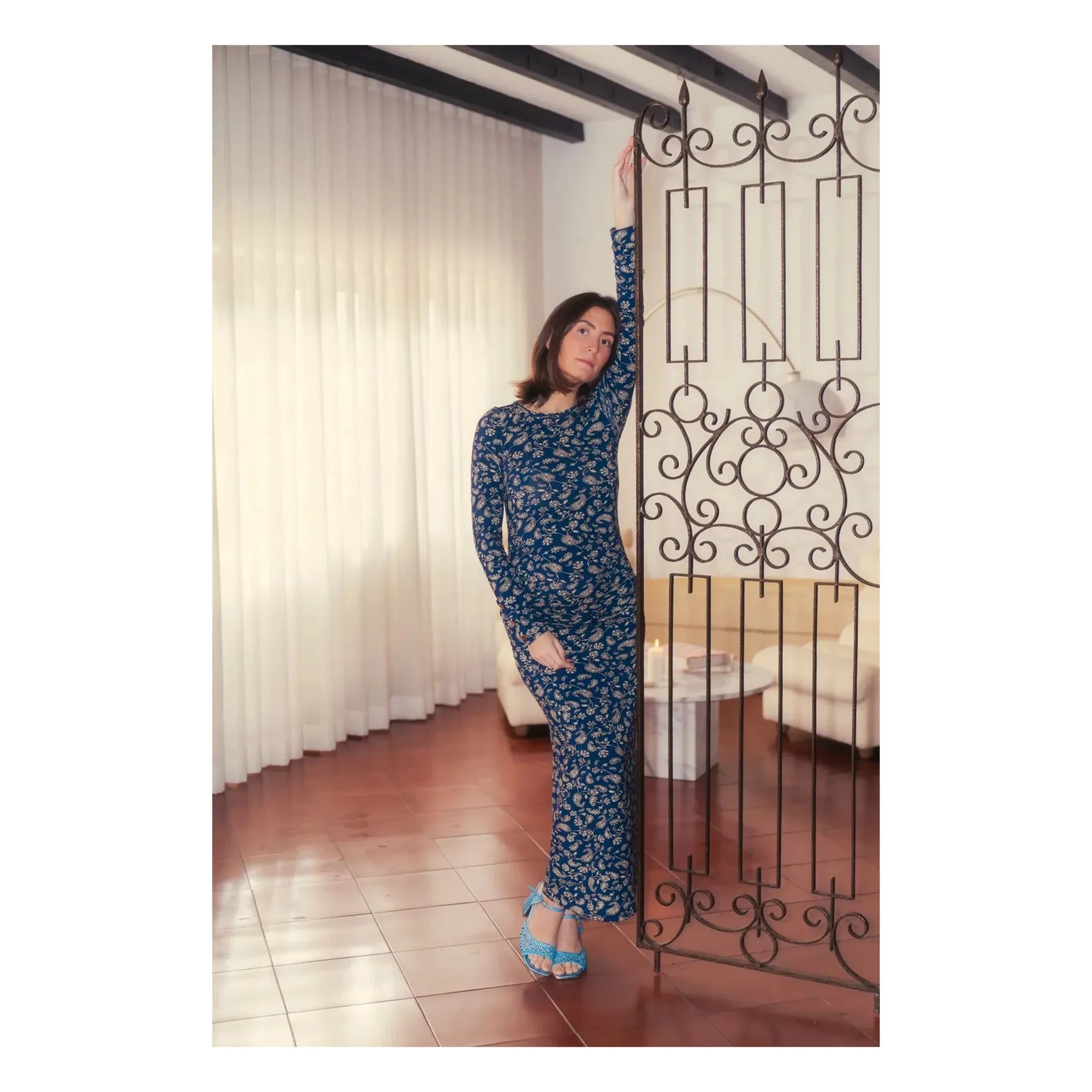 Paloma Collection - Thelma Bandana Maternity Dress | Blue