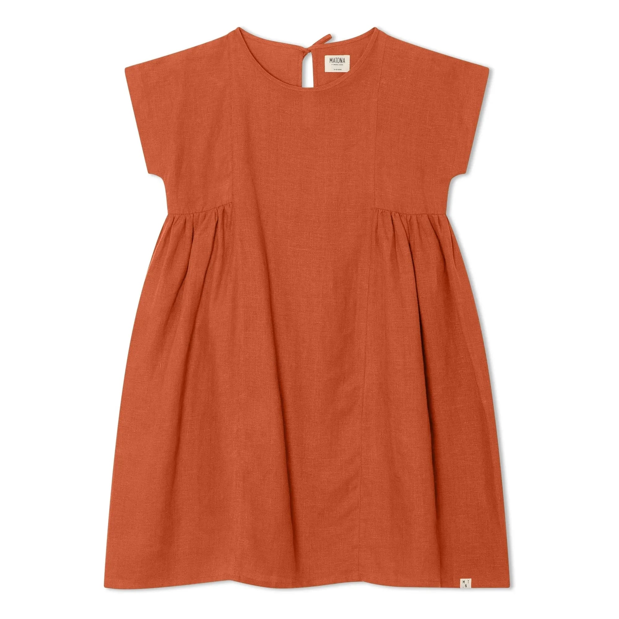 Matona - Leinenkleid mit Boxy-Schnitt, mittellang | Dunkelgrün
