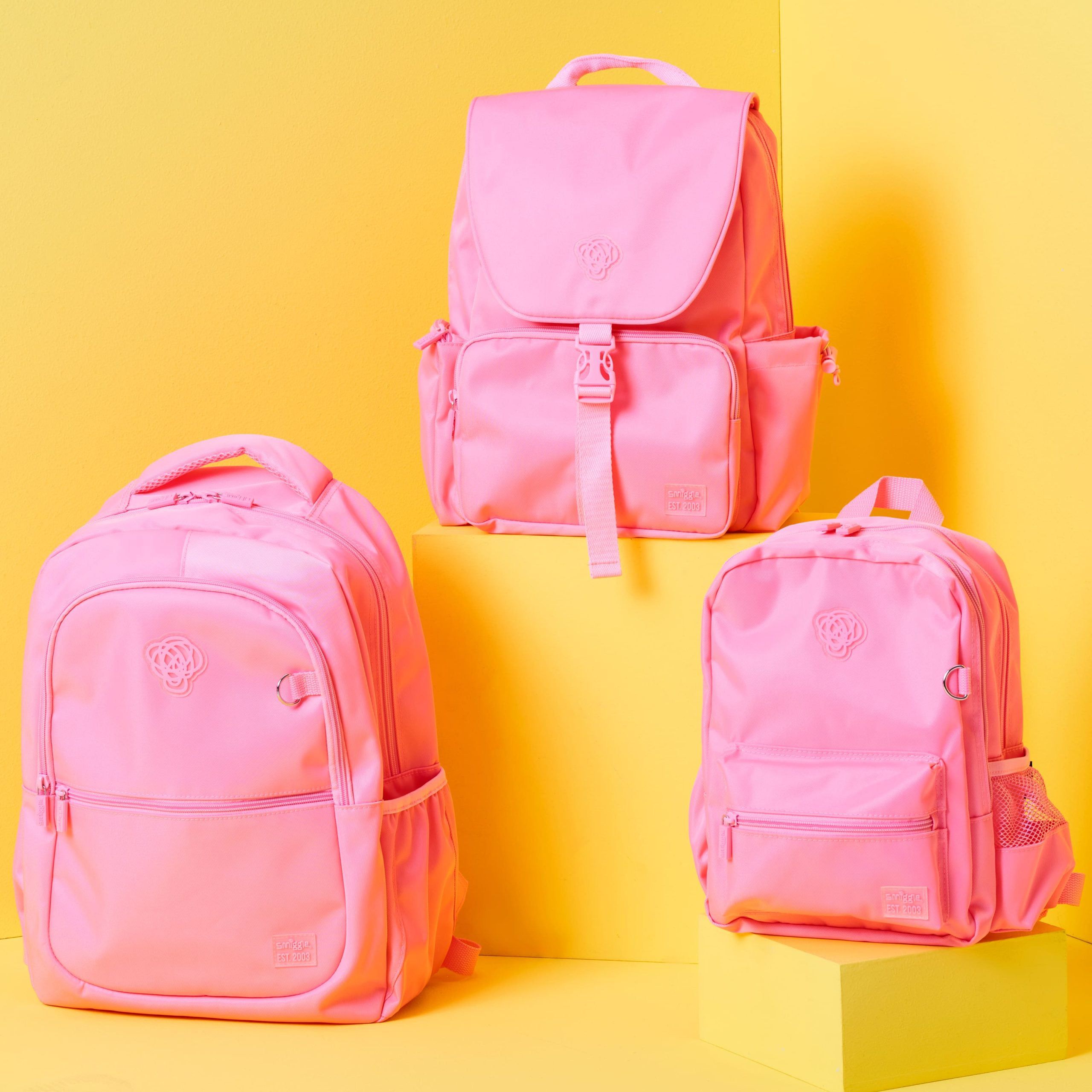 Smiggle - Sorbet Pembe Su Geçirmez Sırt Çantası-Dinossi