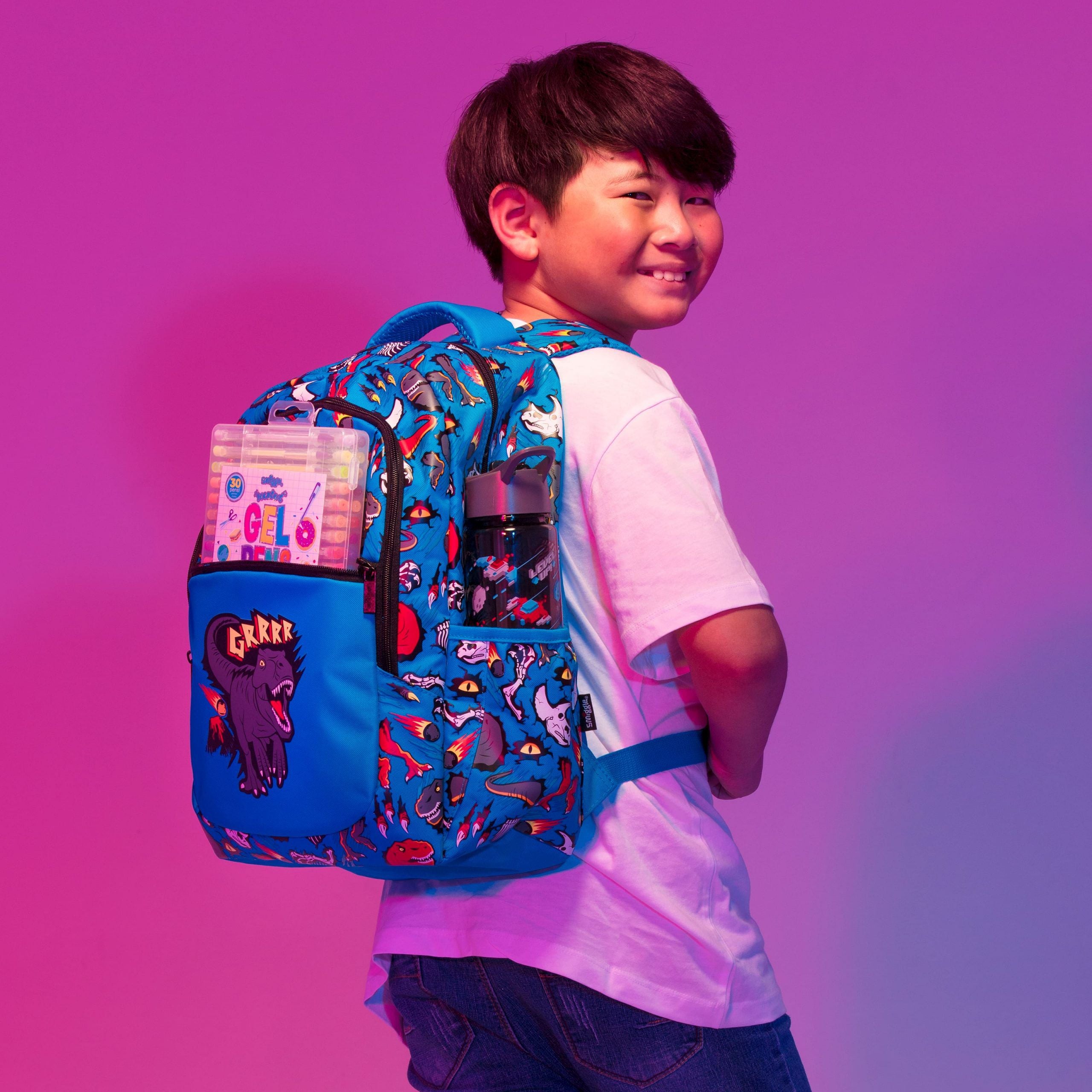 Smiggle - Peppy 4'lü Okul Çanta Seti-Dinossi