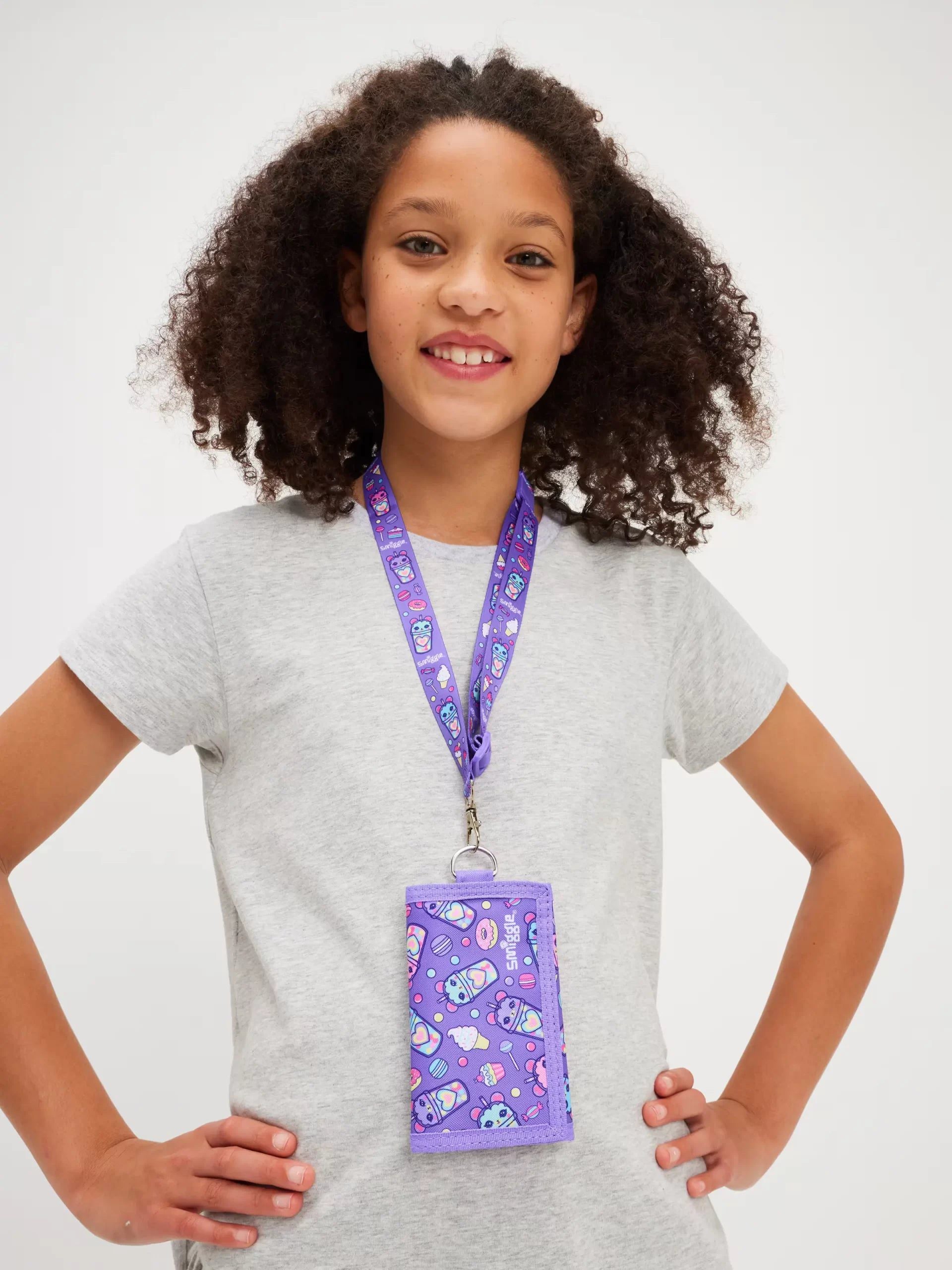 Smiggle - Wonder World Kordonlu Çocuk Cüzdanı-Dinossi