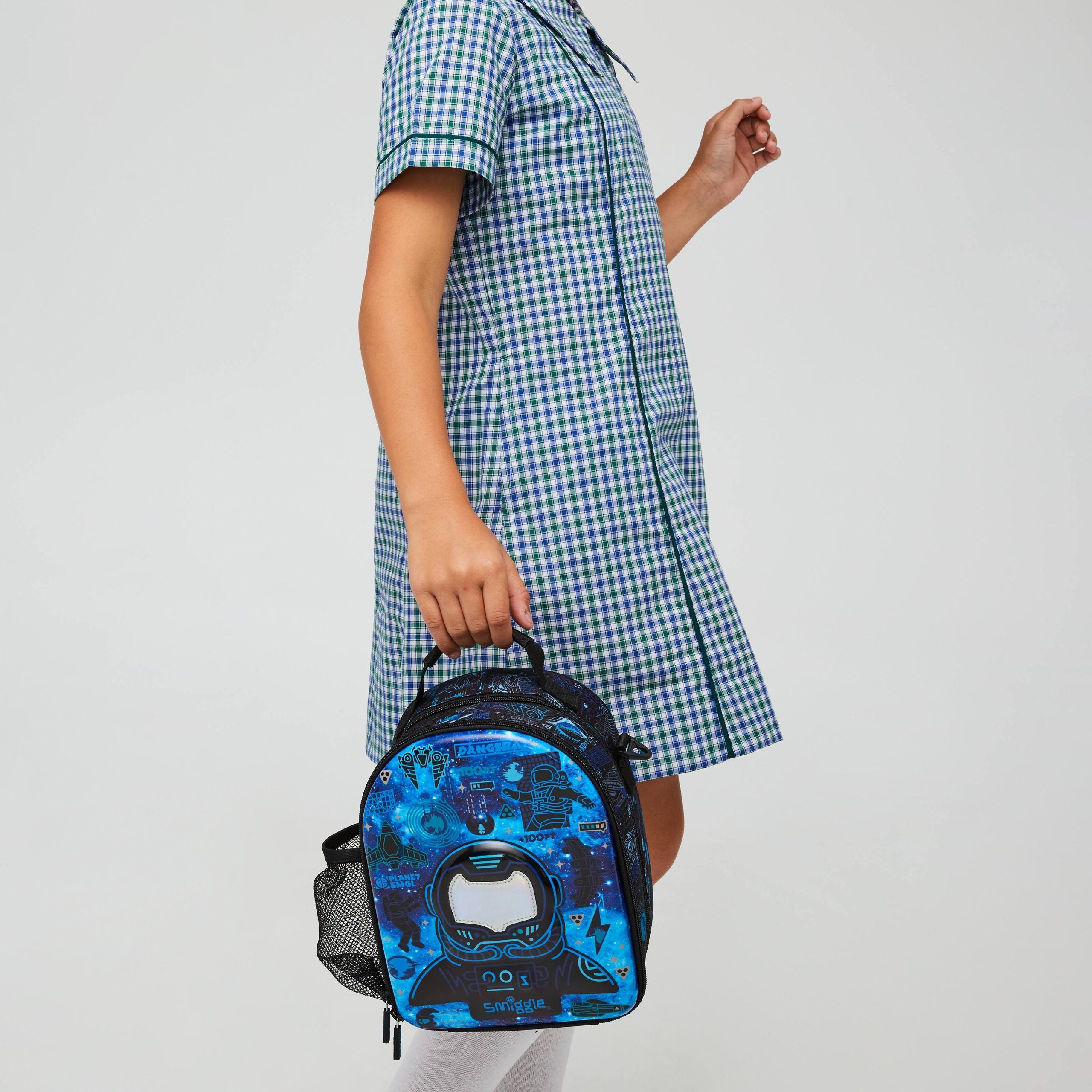 Smiggle - Bright Side Askılı Çift Katlı Beslenme Çantası-Dinossi