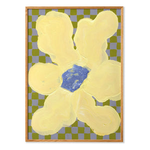 Paper Collective - Flowers with Checks 04 poster, Liat Greenberg | Yellow