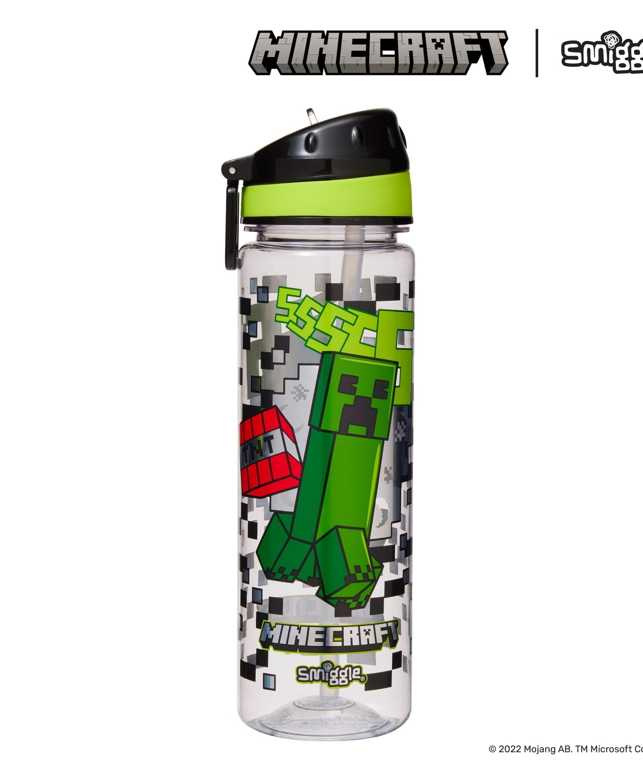 Smiggle - Minecraft Pipetli 650ML BPA'sız Suluk-Dinossi