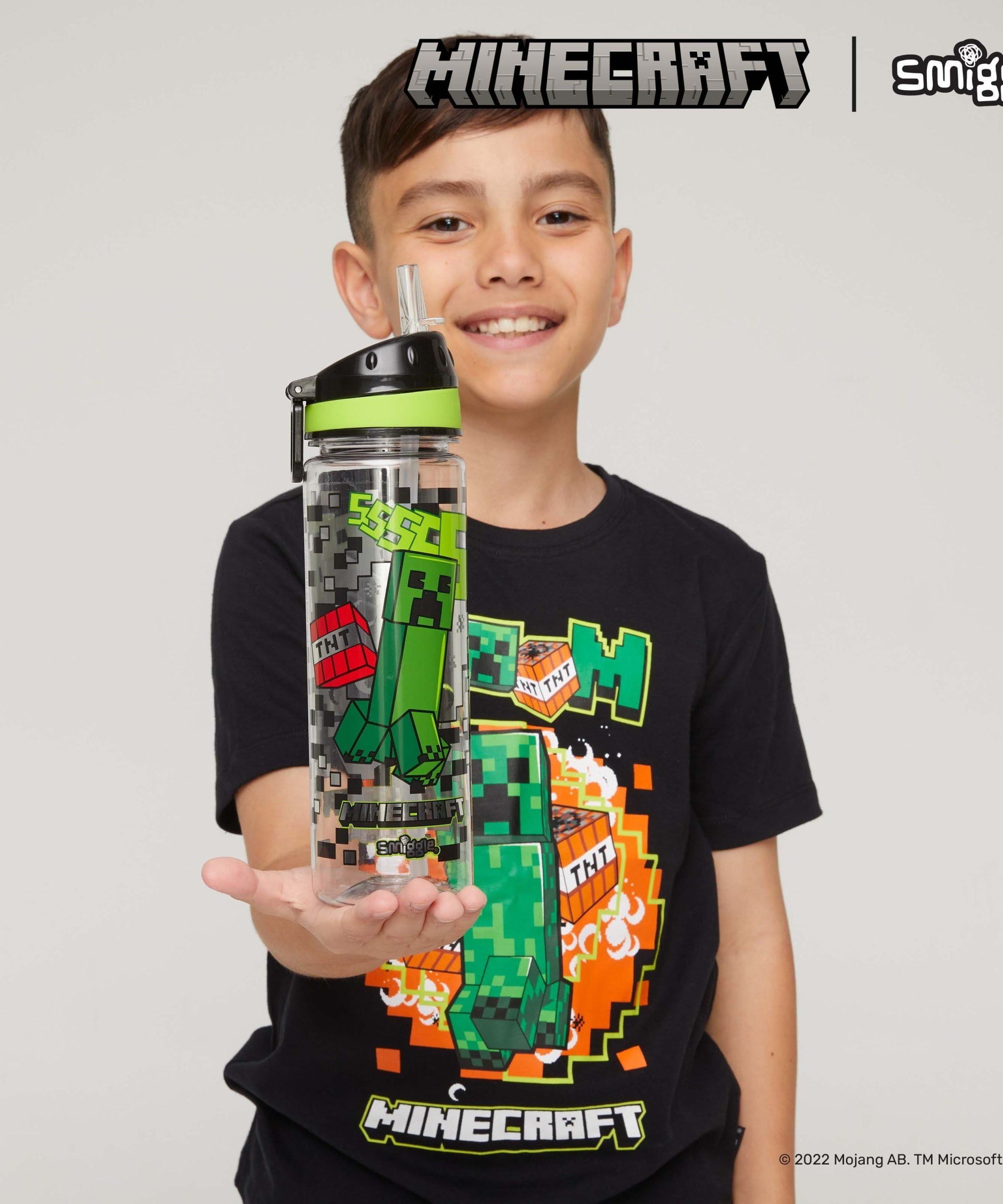 Smiggle - Minecraft Pipetli 650ML BPA'sız Suluk-Dinossi