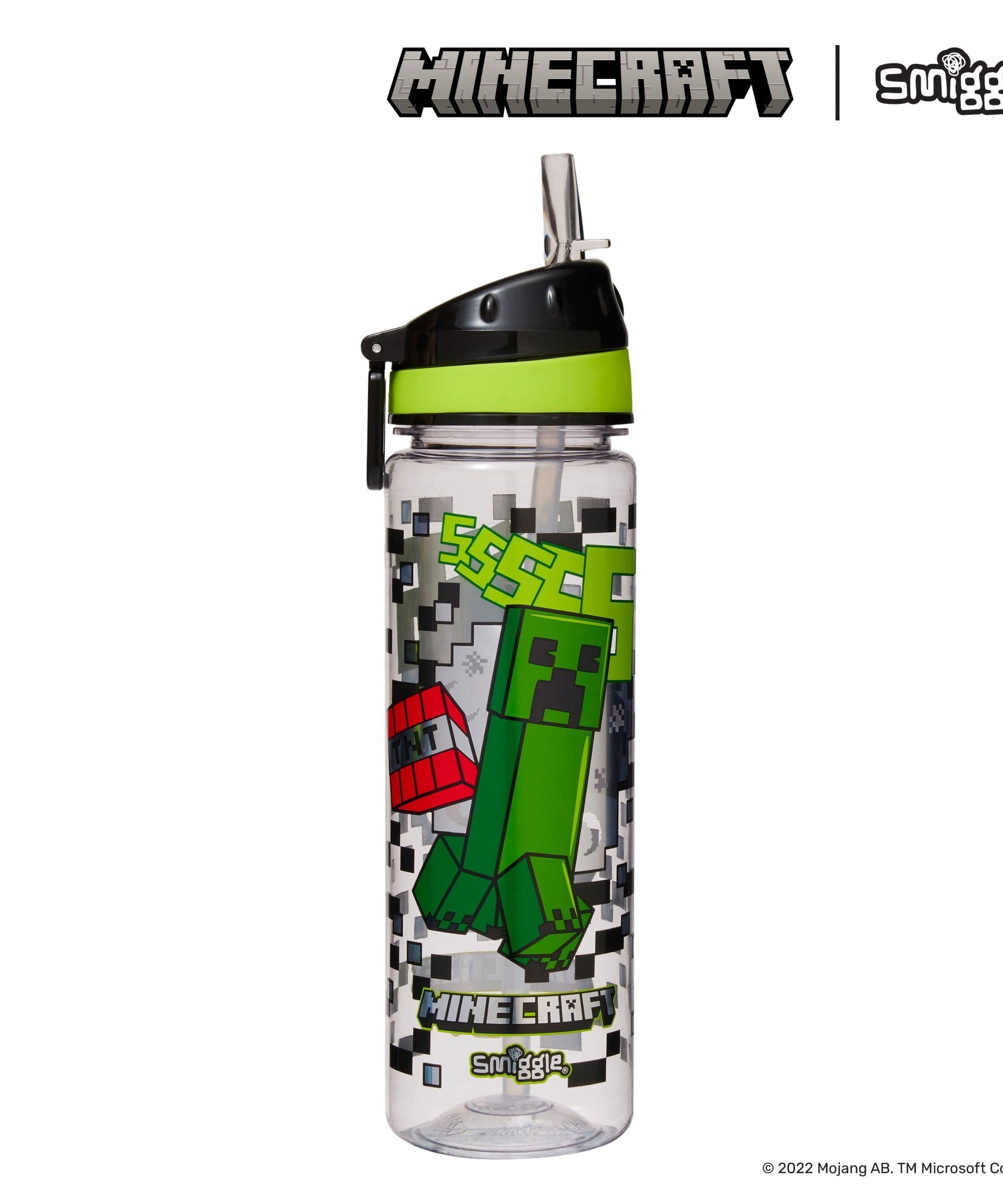 Smiggle - Minecraft Pipetli 650ML BPA'sız Suluk-Dinossi